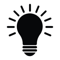 Light bulb icon idea innovation symbol inspiration creativity solution energy electricity concept design vector