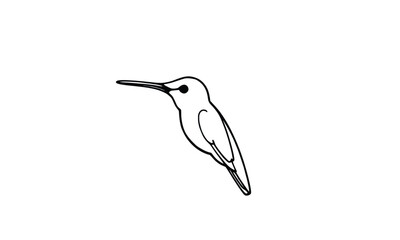 Obraz premium One-Line Minimalist Drawing of Flying Hummingbird Vector