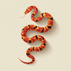 Obraz premium snake isolated in White Background, snake vector, Flat lay vector illustration