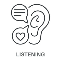 Listening Concept Simple Design Icons, Simple Style Design Inspiration For Any Interface And Purpose Suitable For Symbols And More