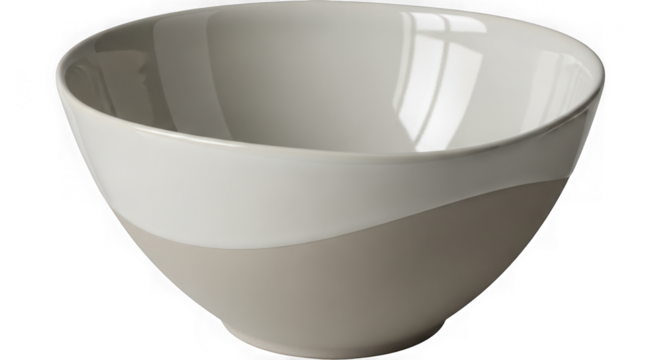 Ceramic bowl white and gray isolated on transparent background - Powered by Adobe