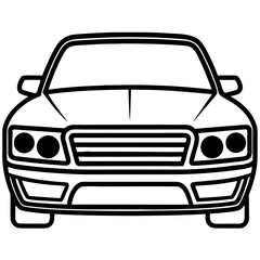 Close-Up Car SVG on Transparent White Background