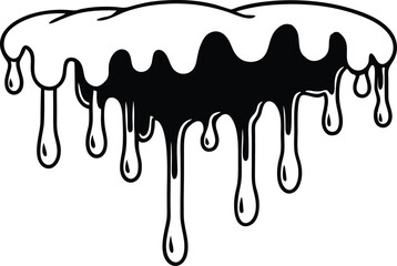 Melting cloud dripping liquid silhouette