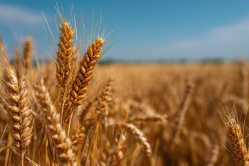 Fototapeta premium Golden wheat stalks in a sun-drenched field (2)