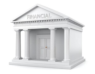 Obraz premium 3D model of a stylized financial institution