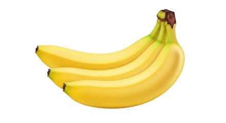 Bunch of ripe yellow bananas isolated on transparent background