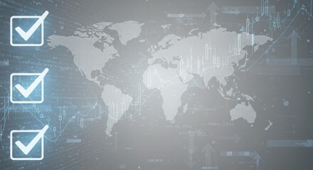 Global Checkmarks, Data Analytics, World Map - Data Visualization