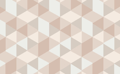 Modern geometric pattern of interlocking cubes in soft pastel and neutral tones. Elegant and subtle for backgrounds and decor.