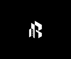 Obraz premium Letter r building bold clean logo