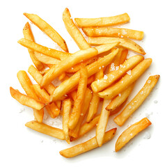 Golden French Fries with Salt Sprinkled on Top