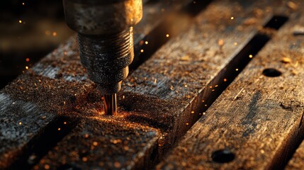 carpentry drilling wood