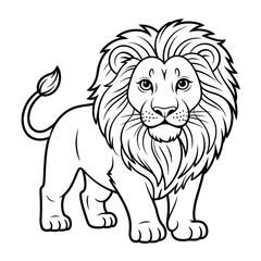 A lion illustration vector style coloring page 