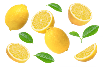 set of citrus lemon fruit isolated