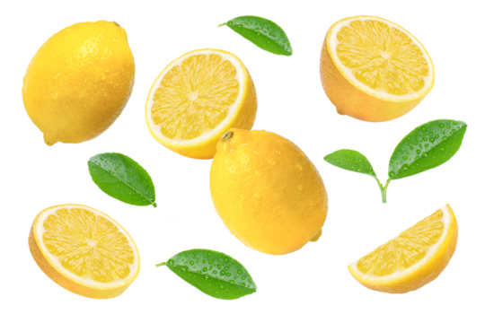 set of citrus lemon fruit isolated
