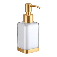 Fototapeta premium Modern Gold and White Soap Dispenser Pump Bottle