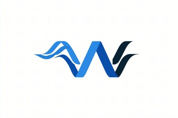 Modern Blue Wave Logo Design: Stylish and Abstract Graphic Branding for Professional Corporate Identity