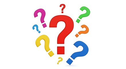Colorful question marks symbolizing confusion