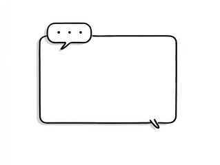 Simple black line art frame with speech bubble