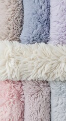 Soft Plush Fluffy Textures Pastel Colors in Cozy Fabric Collection