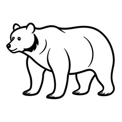 Fototapeta premium Bear Silhouette Vector Minimalist Black & Outline Wildlife Icons for Coloring, Tattoos & Nature Logos