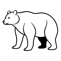 Fototapeta premium Bear Silhouette Vector Minimalist Black & Outline Wildlife Icons for Coloring, Tattoos & Nature Logos