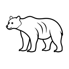 Fototapeta premium Bear Silhouette Vector Minimalist Black & Outline Wildlife Icons for Coloring, Tattoos & Nature Logos