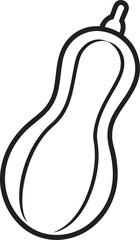 silhouette of single bottle gourd on the white background
