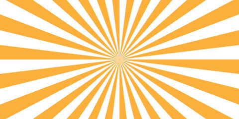 Abstract background with rays retro starburst orange sunlight design. Sunburst background vector illustration pattern beam rays. Spiral radial striped backdrop design.	
