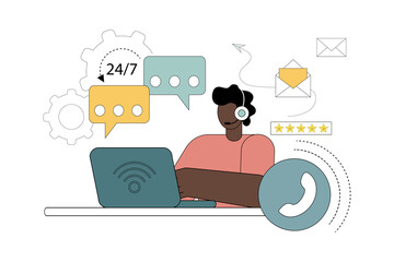 Hotline operator, online service, customer consultation