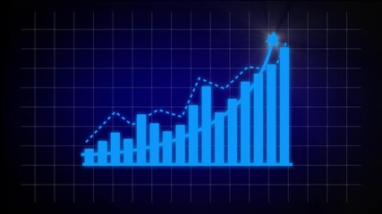 Business growth concept in allusive graph chart showing marketing sales profit increasing to future target . Excellent financial status. Hologram, graph lines and increase for finance, stock trading - Powered by Adobe