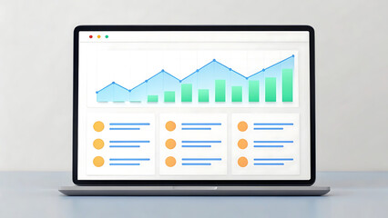 Digital laptop displaying financial data screen