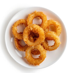 Crispy Onion Rings on a White Plate