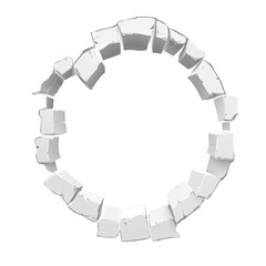 Abstract circular frame of segmented blocks