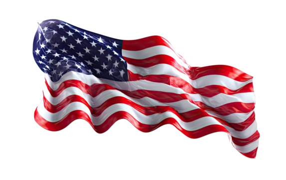 Waving American flag
