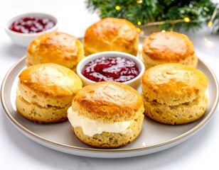 Buttery scones with cream.