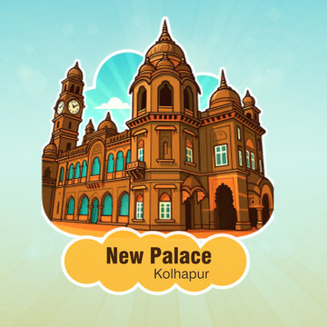 New Palace in Kolhapur, Maharashtra &ndash; Royal heritage building and historical landmark of India.