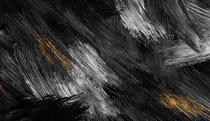 Abstract grayscale strokes with gold accents