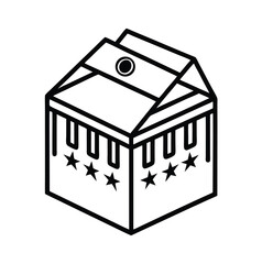 Fourth of july flag craft box outline design