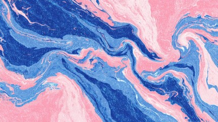 Obraz premium Swirls of blue and pink blend seamlessly in a striking marble pattern, showcasing a unique artistic expression. The swirling design creates a sense of movement and depth.