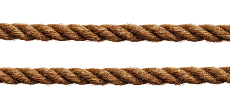 Two parallel ropes against a black background