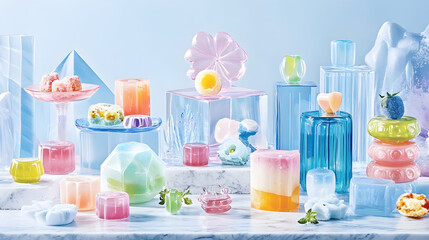 Colorful translucent candy display