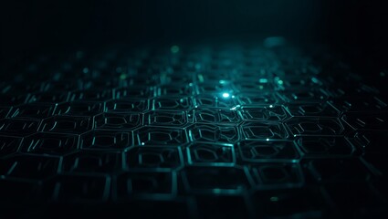 Hexagonal grid glowing blue abstract background