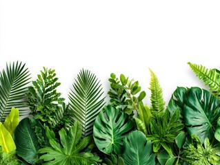 lush tropical plants arrangement vibrant green