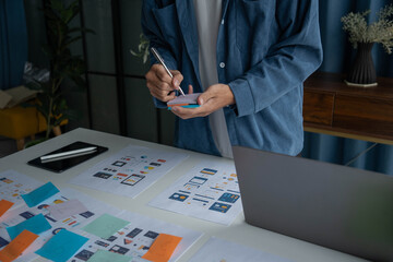 Man Designing UX UI and Programming in Tech Environment