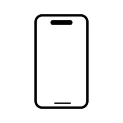 blank smart phone icon in black outline vector