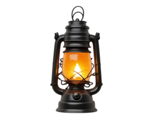 Antique Oil Lantern with Glowing Light