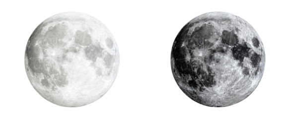 Two grayscale images of the moon (2)