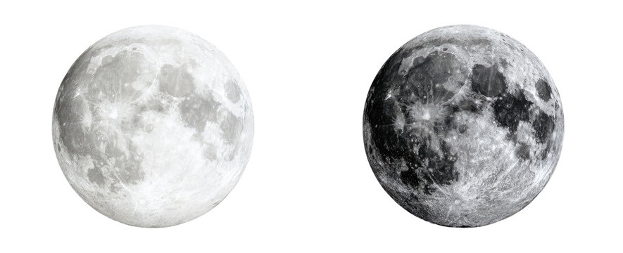 Two grayscale images of the moon (2)