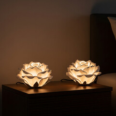 Golden gift box with a delicate dry rose decoration and brown paper accents