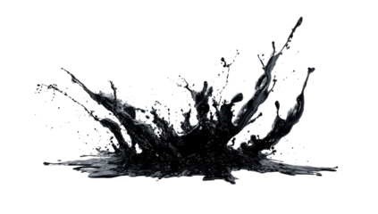 Dark, viscous liquid splash